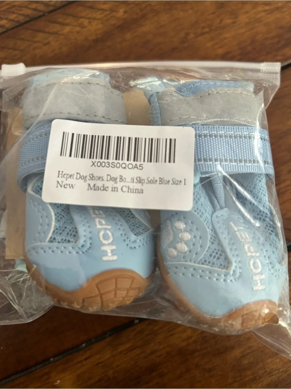 Hcpet Light Blue Dog Boots with Non-Slip Soles